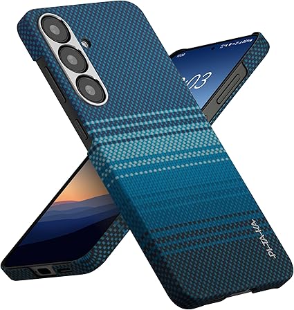 「PITAKA」Galaxy S25 ケース MagSafe対応 アラミド繊維製 高級なカーボン風 超薄 超軽量 耐衝撃 ミニマリスト シンプル デザイン ワイヤレス充電 対応 カバー Moonrise柄