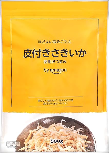by Amazon 皮付きさきいか 500g 大容量 チャック付き