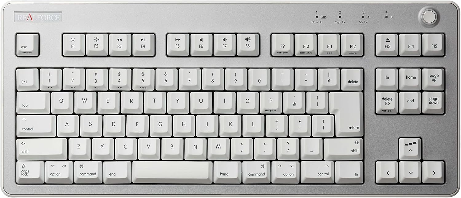 REALFORCE R3 キーボード ハイブリッド テンキーレス 45g Mac用配列 日本語配列 ライトシルバー&スーパーホワイト R3HG21