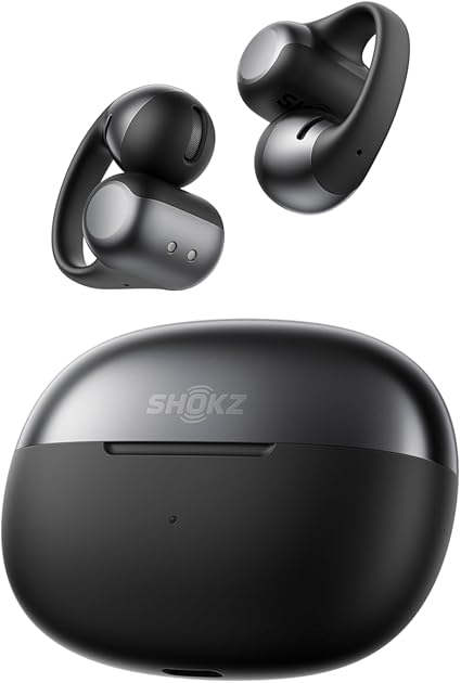 Shokz (ショックス) OpenDots ONE イヤーカフ ワイヤレスイヤホン オープンイヤー イヤホン 【Dolby Audio対応 / 合計40時間再生 / 音漏れ抑制技術/VGP 2025 金賞】 Bluetooth 5.4 マルチポイント接続 IP54防水 専用アプリ マイク付き 急速充電対応 ワイヤレス充電 耳を塞がない 耳挟み式 ブラック