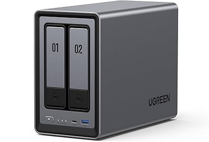 UGREEN NASync DXP2800 2ベイデスクトップnasキット、Intel N100クアッドコアCPU、8GB DDR5 RAM、2.5GbE、2 * M.2 NVMeスロット、4K HDMI、ネットワーク接続ストレージ(ハードドライブは付属していません)