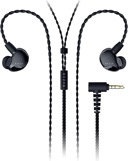 Razer レイザー Moray ゲーミングイヤホン ハイブリッドデュアルドライバー インイヤーモニター 薄型形状 パッシブノイズアイソレーション 耳掛け式編組ケーブル 取り外し可能なOFC MMCXワイヤー カスタムイヤーチップ キャリングケース モレイ 【日本正規代理店保証品】