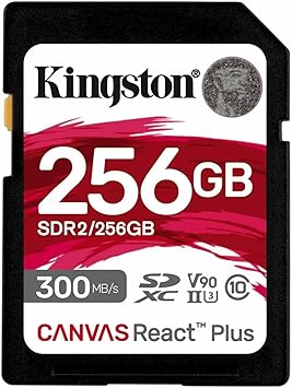 キングストン SDXCカード 256GB 最大300MB/s UHS-II V90 4K 8K Canvas React Plus SDR2/256GB カードのみ 製品寿命期間保証