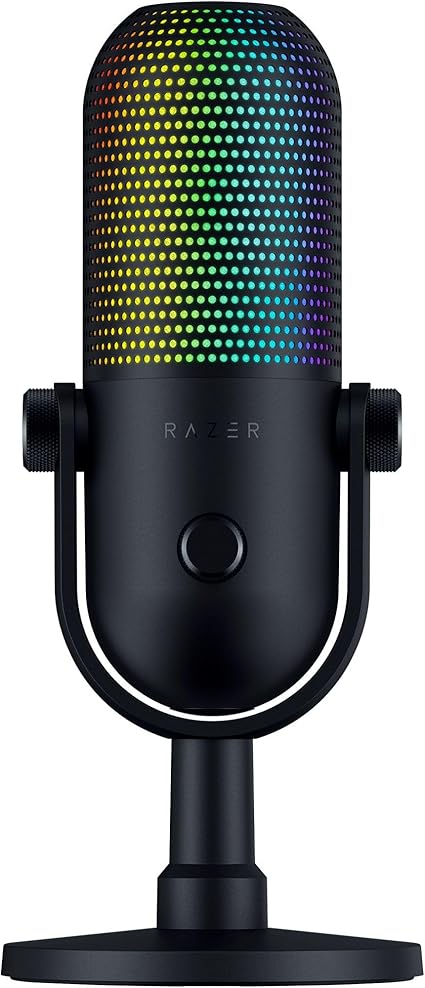 Razer レイザー Seiren V3 Chroma コンデンサーマイク マルチファンクション タップ式ミュートセンサー ゲーミングマイク USB マイク 配信 セイレン ブイスリー クローマ 【日本正規代理店保証品】