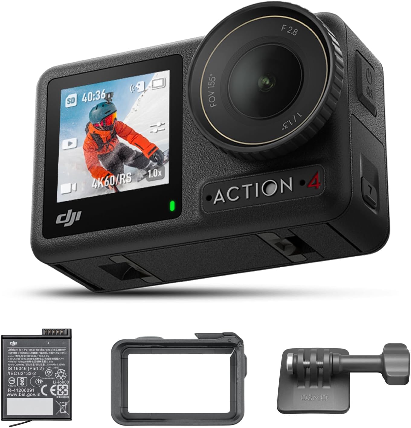 DJI アクションカメラ Osmo Action 4 スタンダードコンボ 4K/120fps対応 防水アクションカメラ 1/1.3インチセンサー搭載 驚きの低照度性能 10-bit & D-Log M カラーパフォーマンス 長時間駆動の1770 mAhバッテリー 【国内正規品】