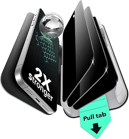 【3秒で完成・秒貼革命】ESR ガラスフィルム iPhone 16 Pro Max 専用 覗き見防止 28度以上視界を遮断 強化ガラス 9H硬度 さらさら 3枚 気泡無し 割れ防止 指紋防止 自動除塵 米軍MIL規格 0.5M鋼球落下テスト 高耐久 いphone16promax用ガラスフィルム 瞬貼ガイド枠付きiphone16promax保護フィルム