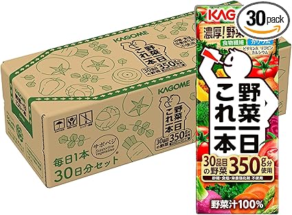 カゴメ 野菜一日これ一本 200ml紙パック×30本(毎日1本30日分 食物繊維 カリウム ビタミンA リコピン カルシウム)【Amazon.co.jp限定】