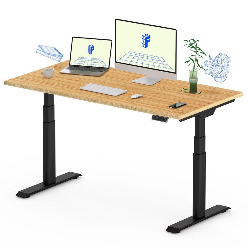 FlexiSpot 電動昇降デスク E8(竹製天板 140×70cm)